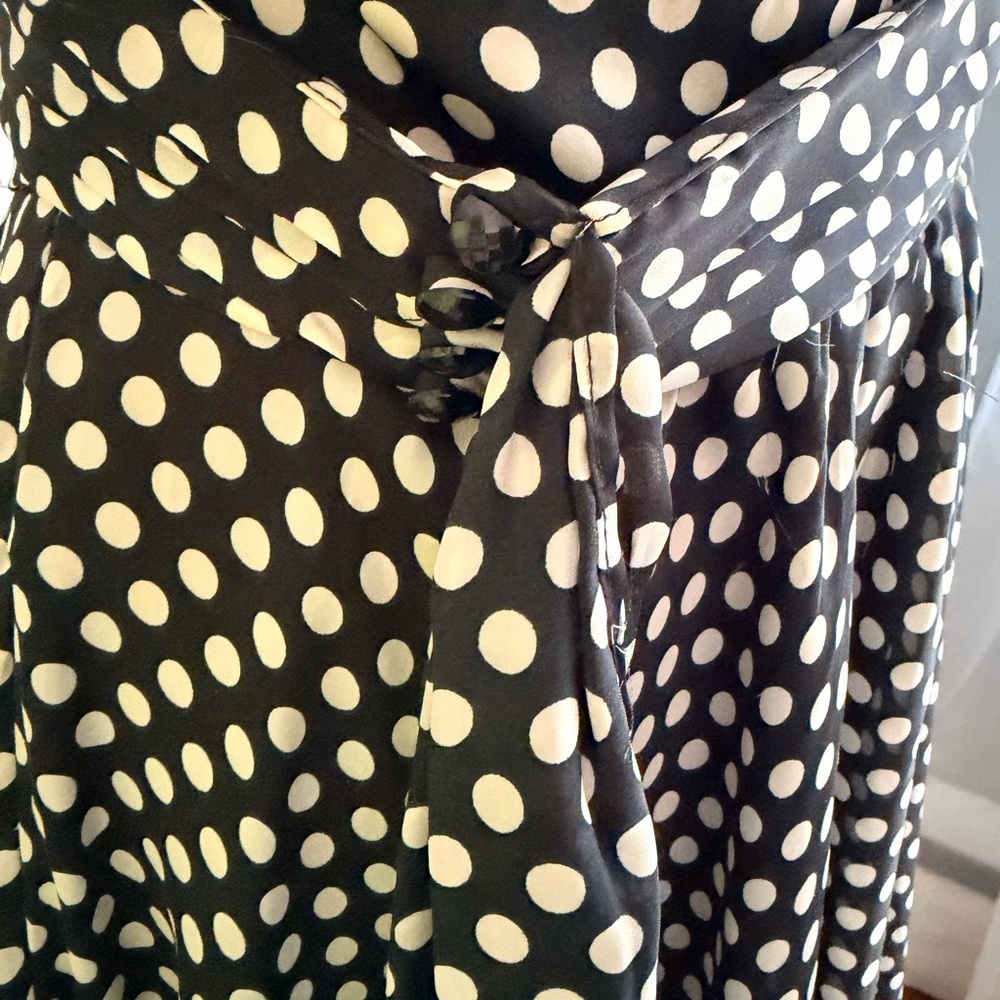 MNG (Mango) VINTAGE Black & White Polka Dot Halter Swing Dress US Sz 8 ADORABLE! - Picture 6 of 12
